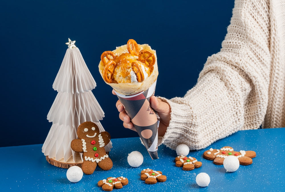 Mango-Biscoff Salted Pretzel Crepe